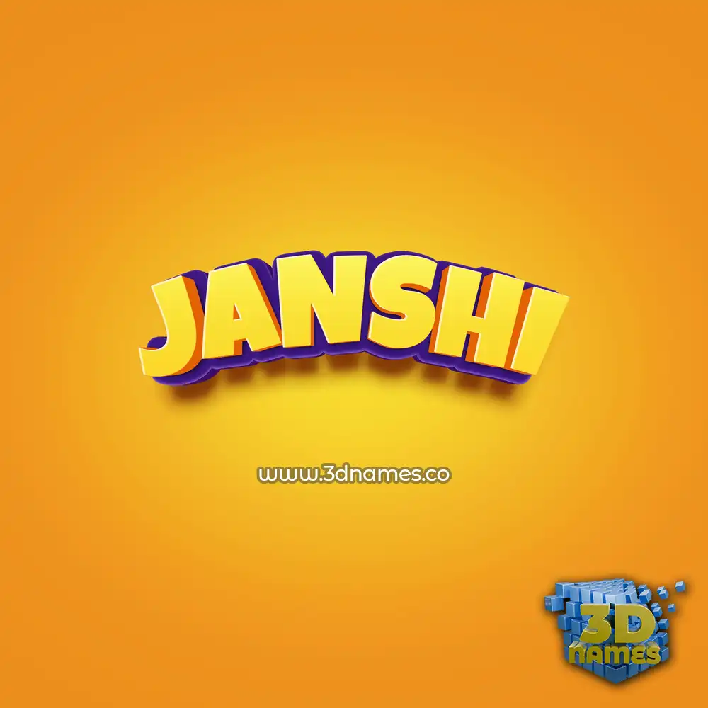 janshi in Orange Toon style - 3D name wallpaper