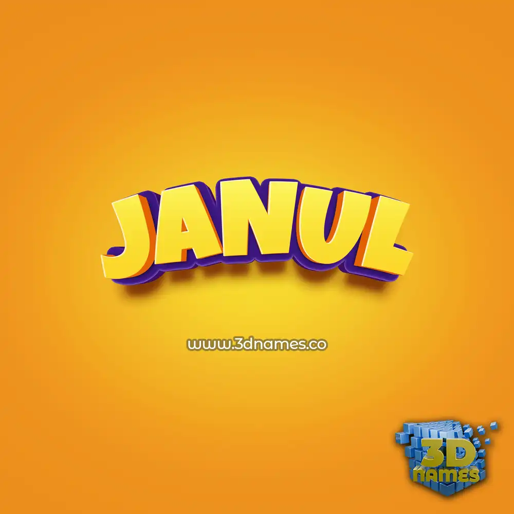 janul in Orange Toon style - 3D name wallpaper
