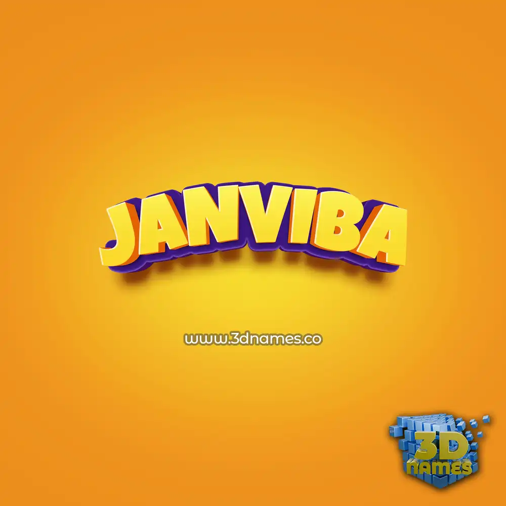 janviba in Orange Toon style - 3D name wallpaper