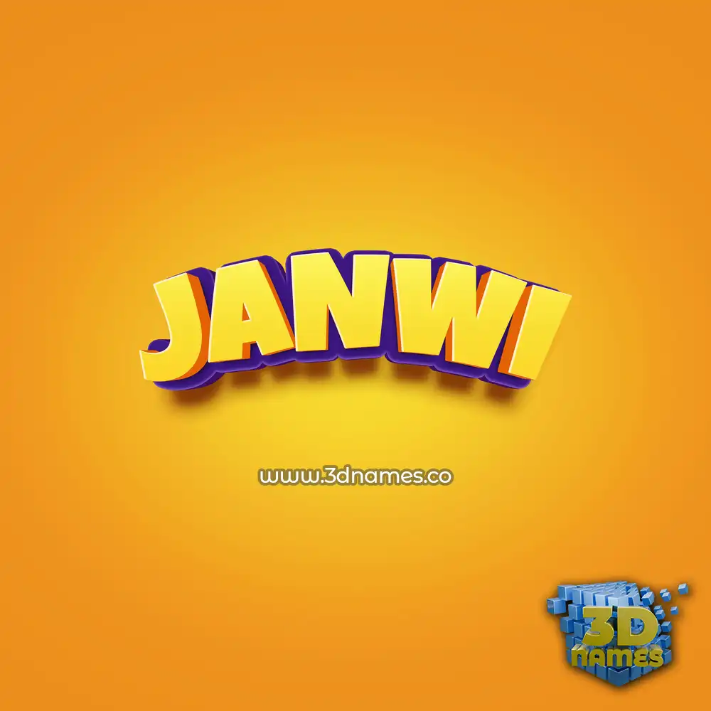 janwi in Orange Toon style - 3D name wallpaper