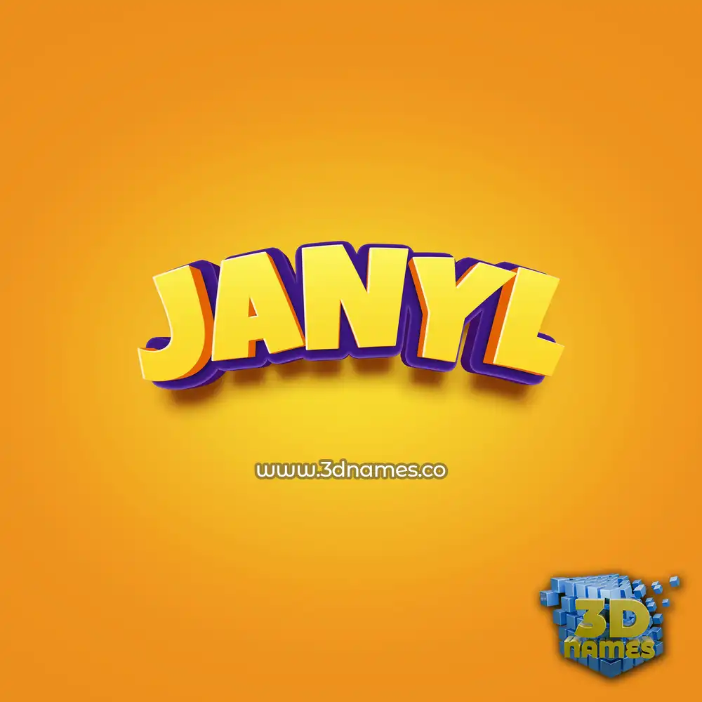 janyl in Orange Toon style - 3D name wallpaper