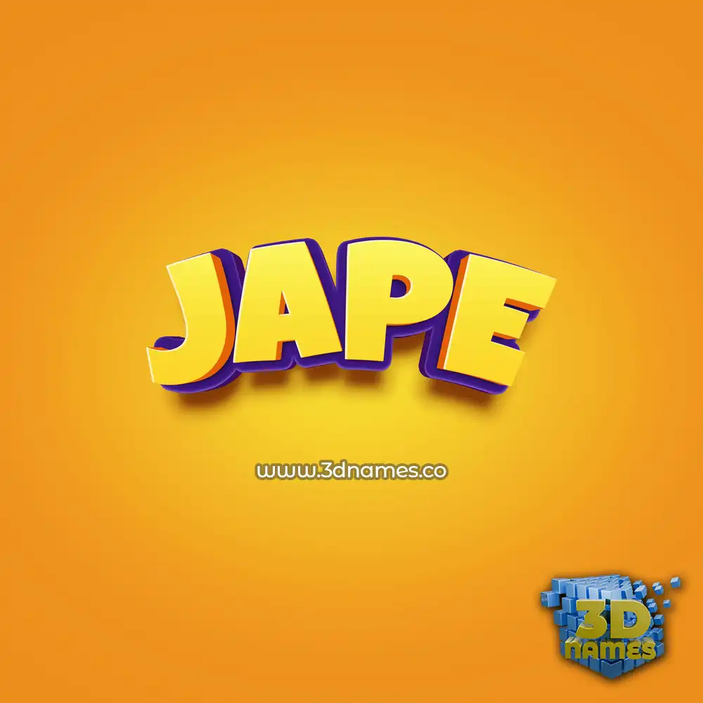 jape in Orange Toon style - 3D name wallpaper