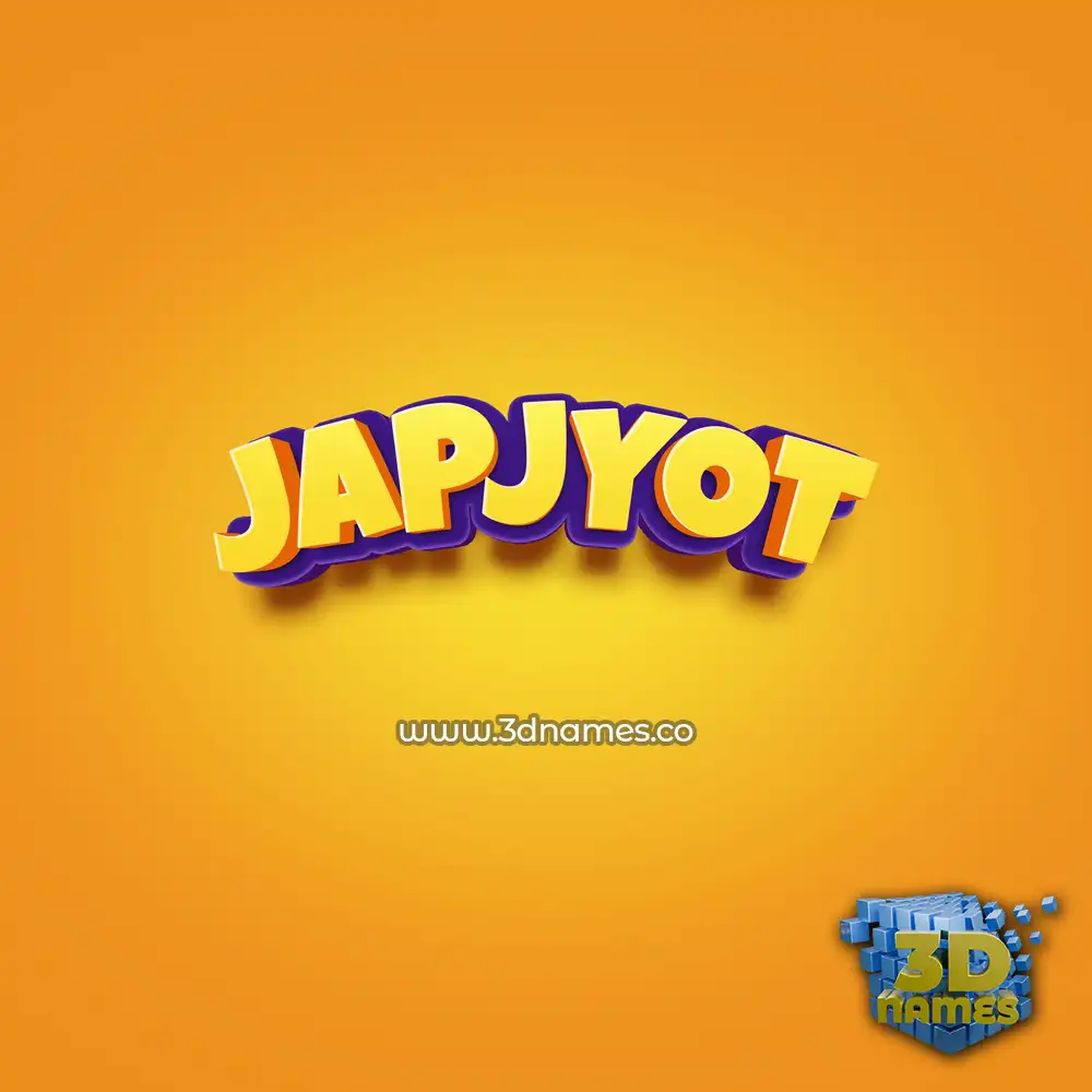 japjyot in Orange Toon style - 3D name wallpaper