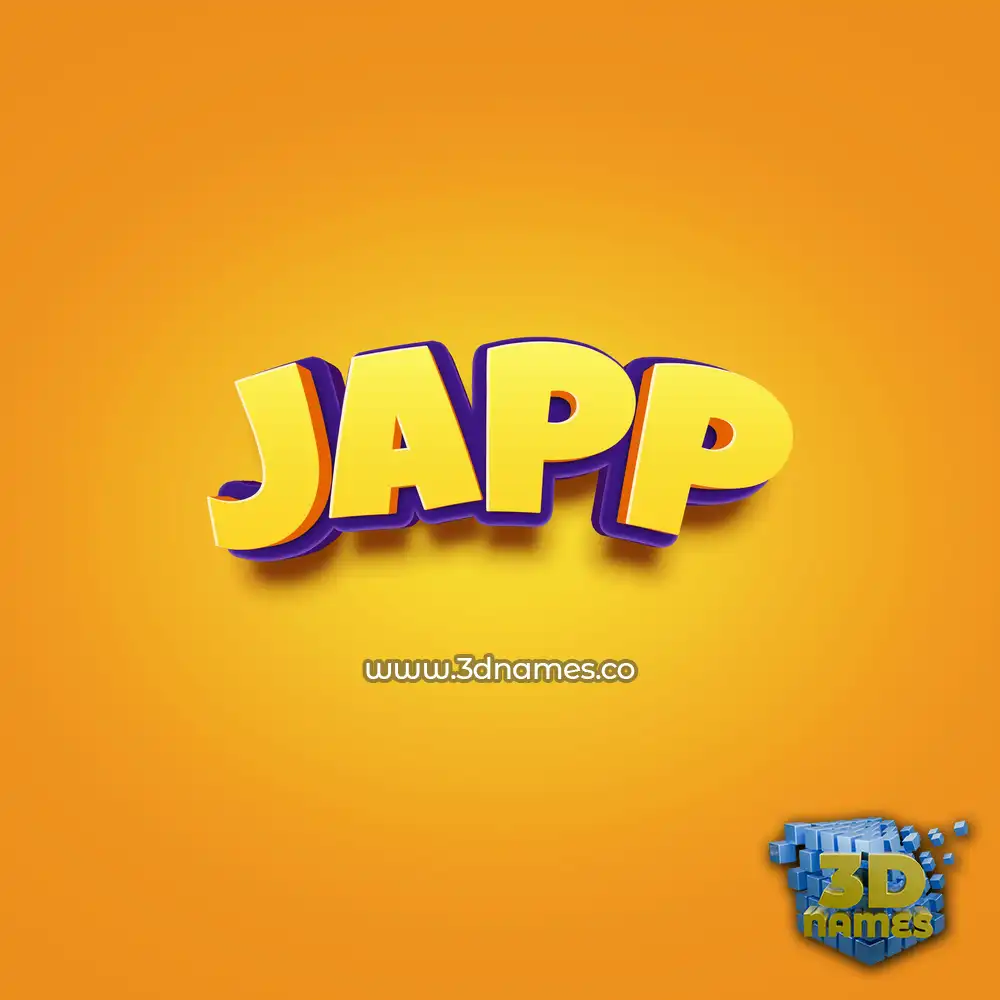 japp in Orange Toon style - 3D name wallpaper