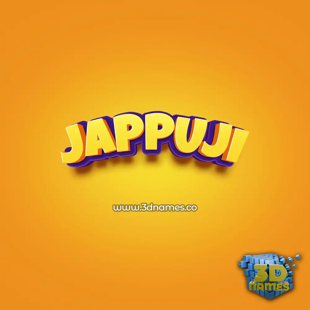 jappuji in Orange Toon style - 3D name wallpaper