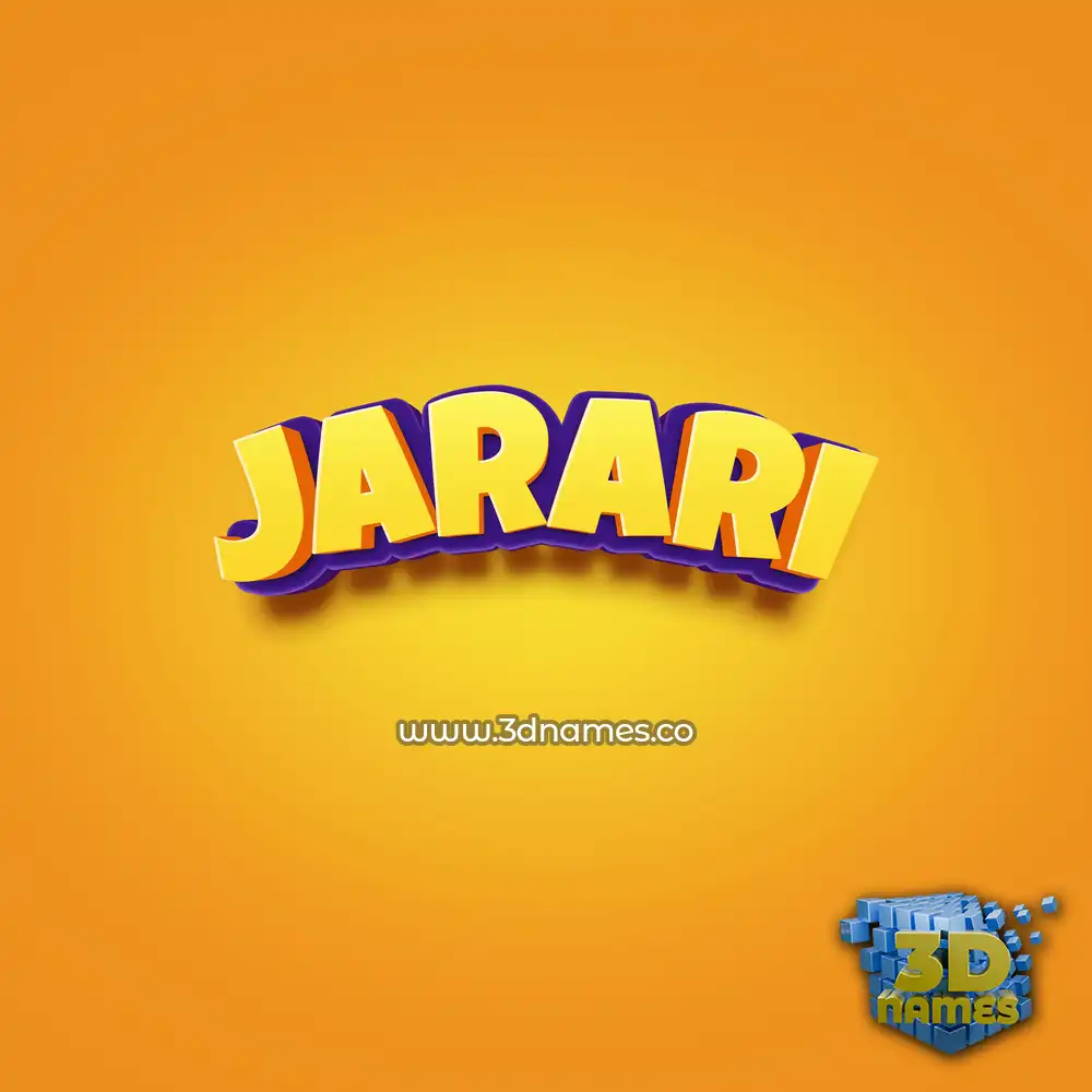 jarari in Orange Toon style - 3D name wallpaper