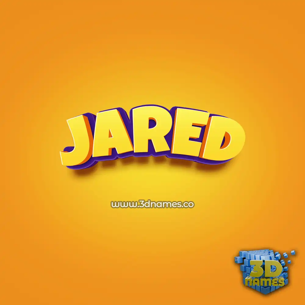 jared in Orange Toon style - 3D name wallpaper