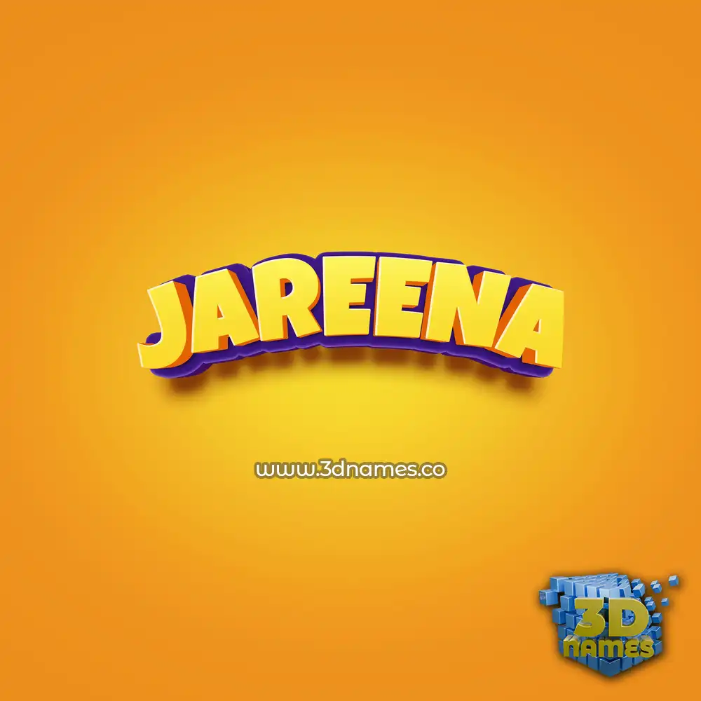 jareena in Orange Toon style - 3D name wallpaper