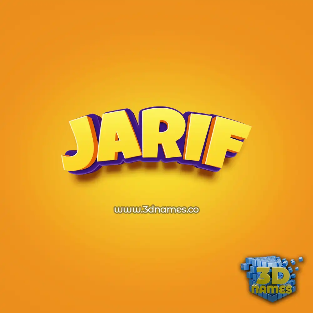 jarif in Orange Toon style - 3D name wallpaper