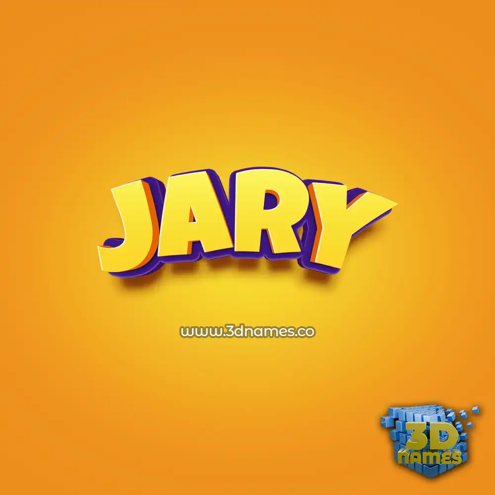 jary in Orange Toon style - 3D name wallpaper