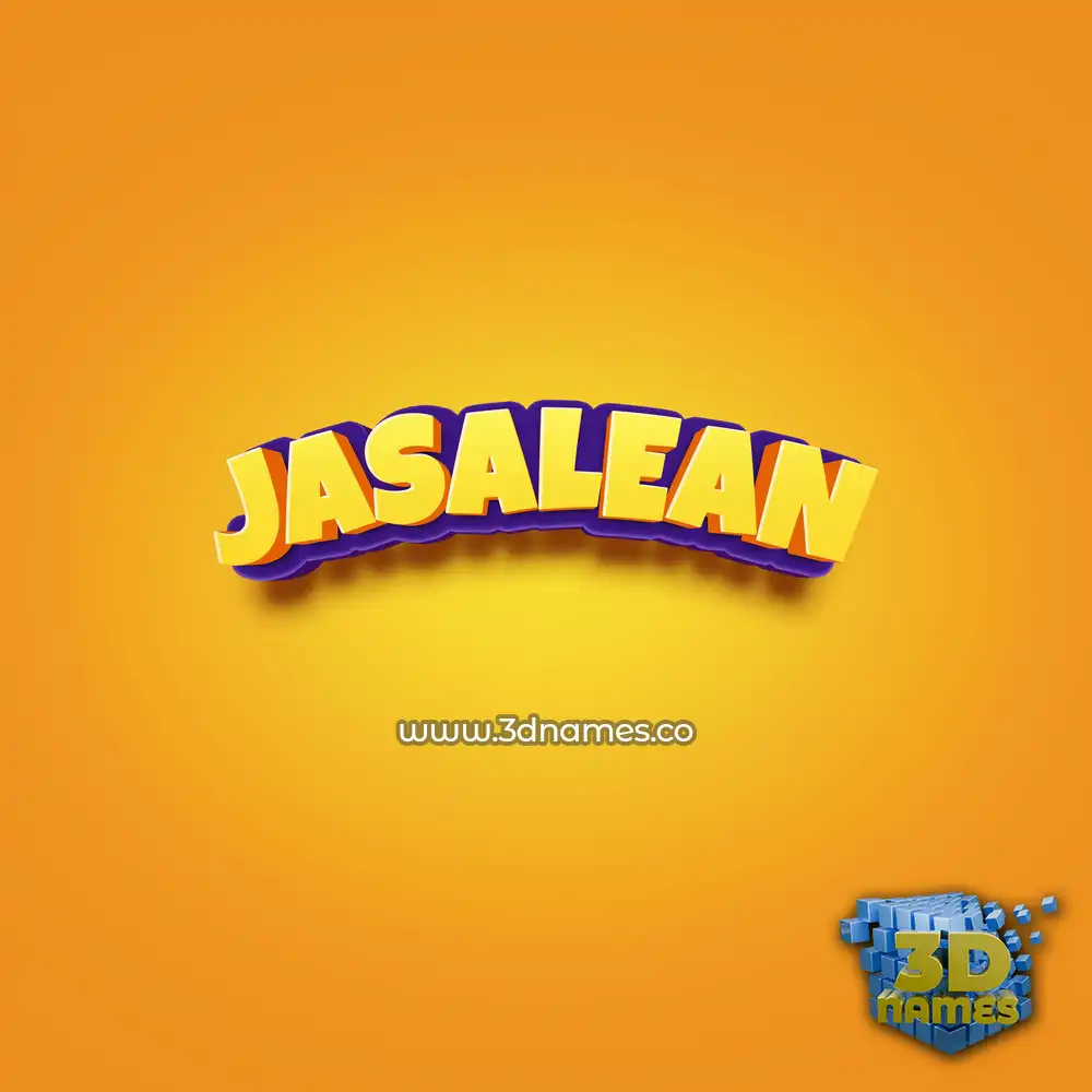 jasalean in Orange Toon style - 3D name wallpaper