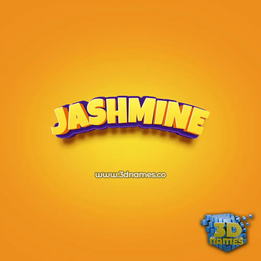 jashmine in Orange Toon style - 3D name wallpaper