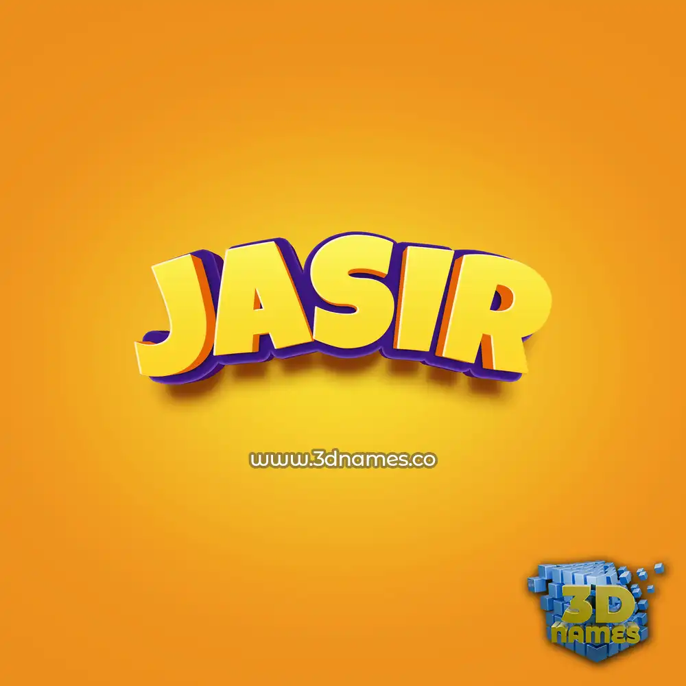 jasir in Orange Toon style - 3D name wallpaper
