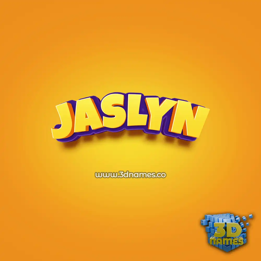 jaslyn in Orange Toon style - 3D name wallpaper