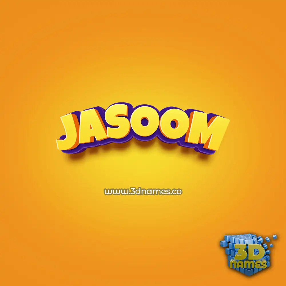 jasoom in Orange Toon style - 3D name wallpaper