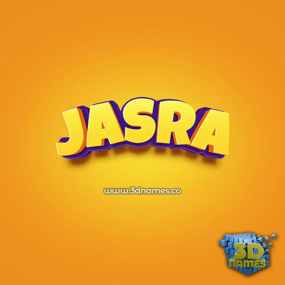 jasra in Orange Toon style - 3D name wallpaper