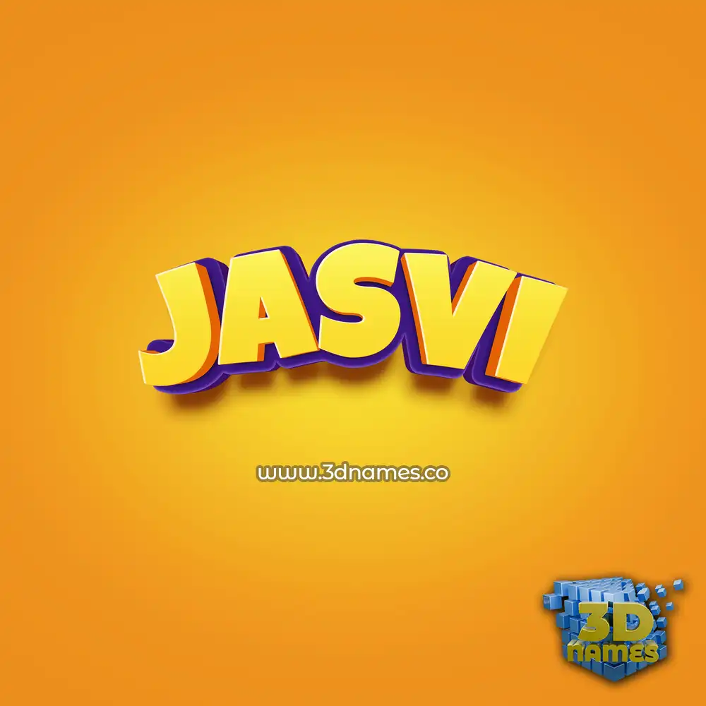jasvi in Orange Toon style - 3D name wallpaper