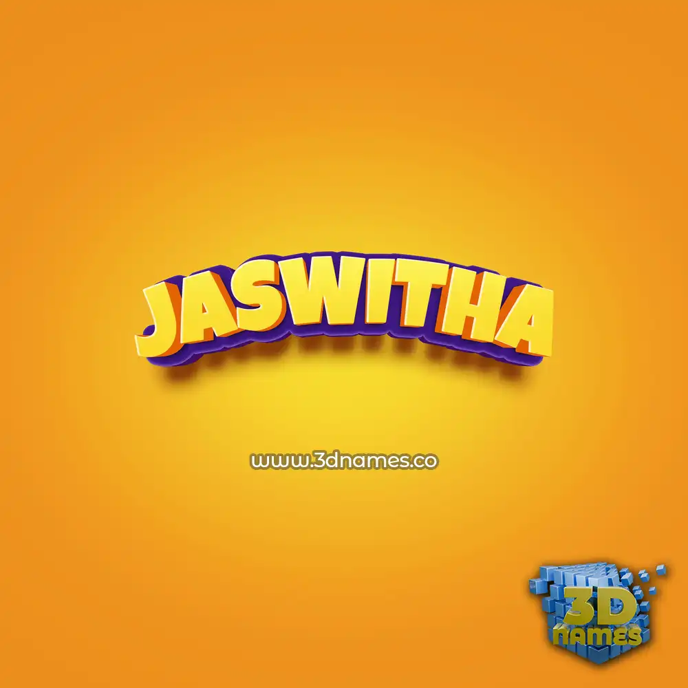 jaswitha in Orange Toon style - 3D name wallpaper