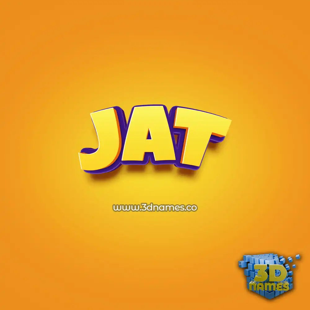 jat in Orange Toon style - 3D name wallpaper