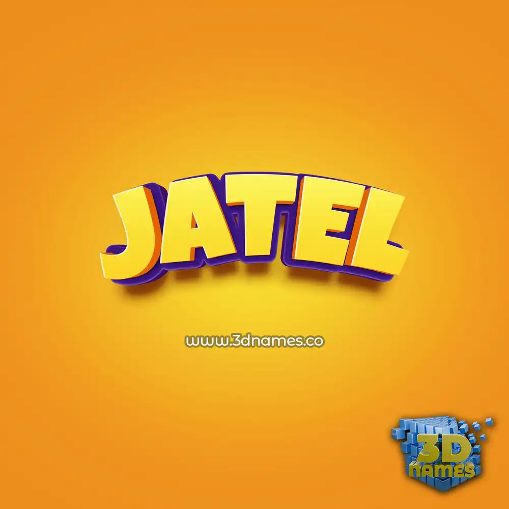 jatel in Orange Toon style - 3D name wallpaper
