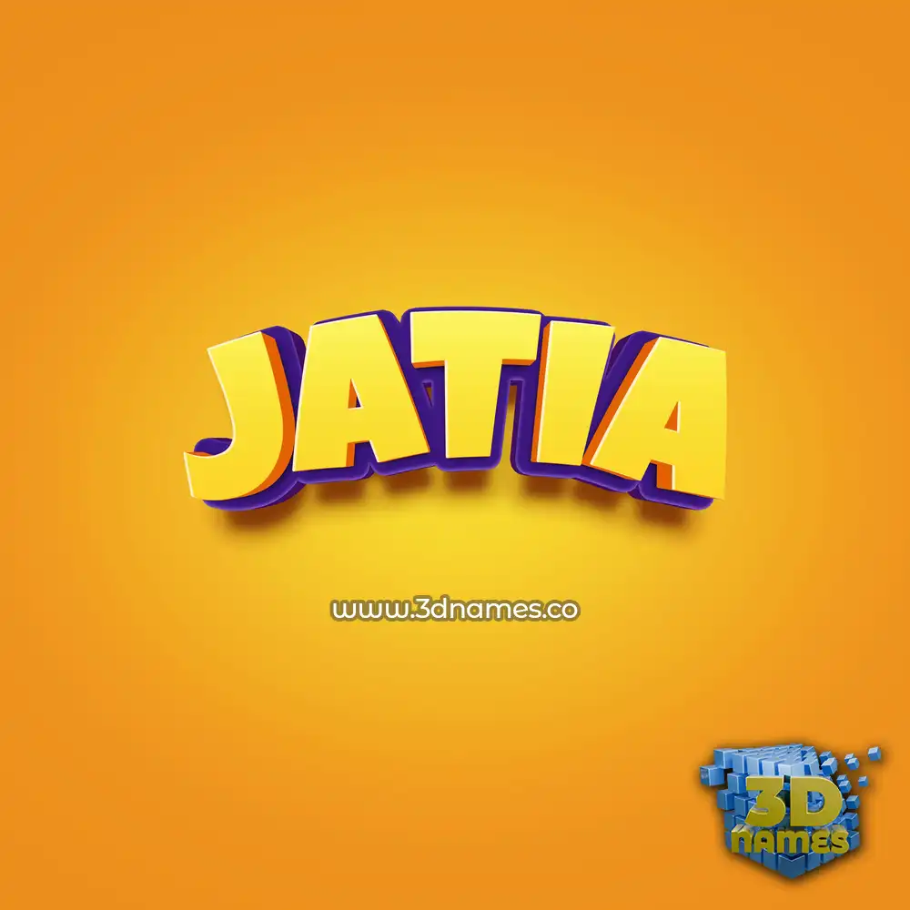 jatia in Orange Toon style - 3D name wallpaper
