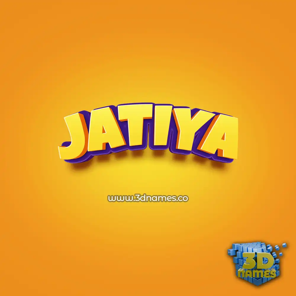 jatiya in Orange Toon style - 3D name wallpaper