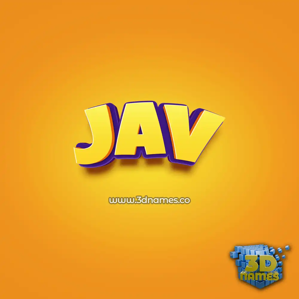 jav in Orange Toon style - 3D name wallpaper