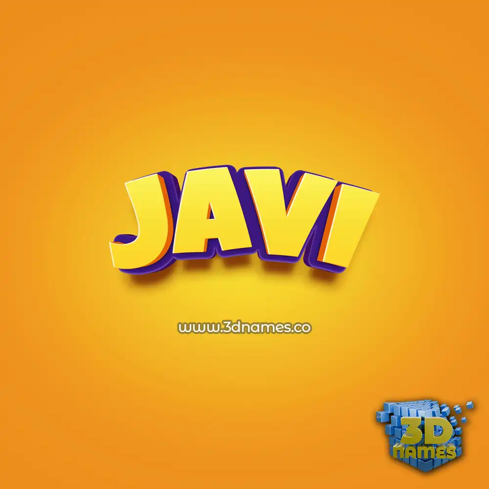 javi in Orange Toon style - 3D name wallpaper