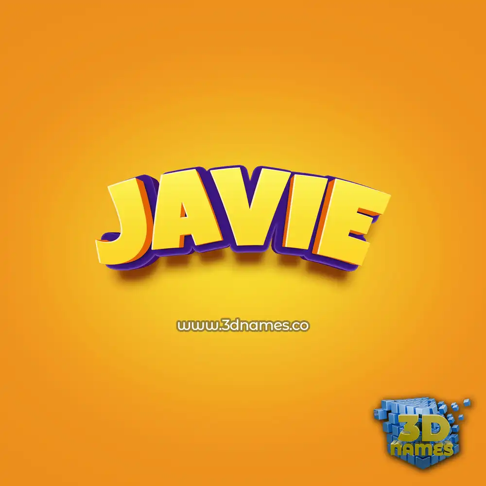 javie in Orange Toon style - 3D name wallpaper