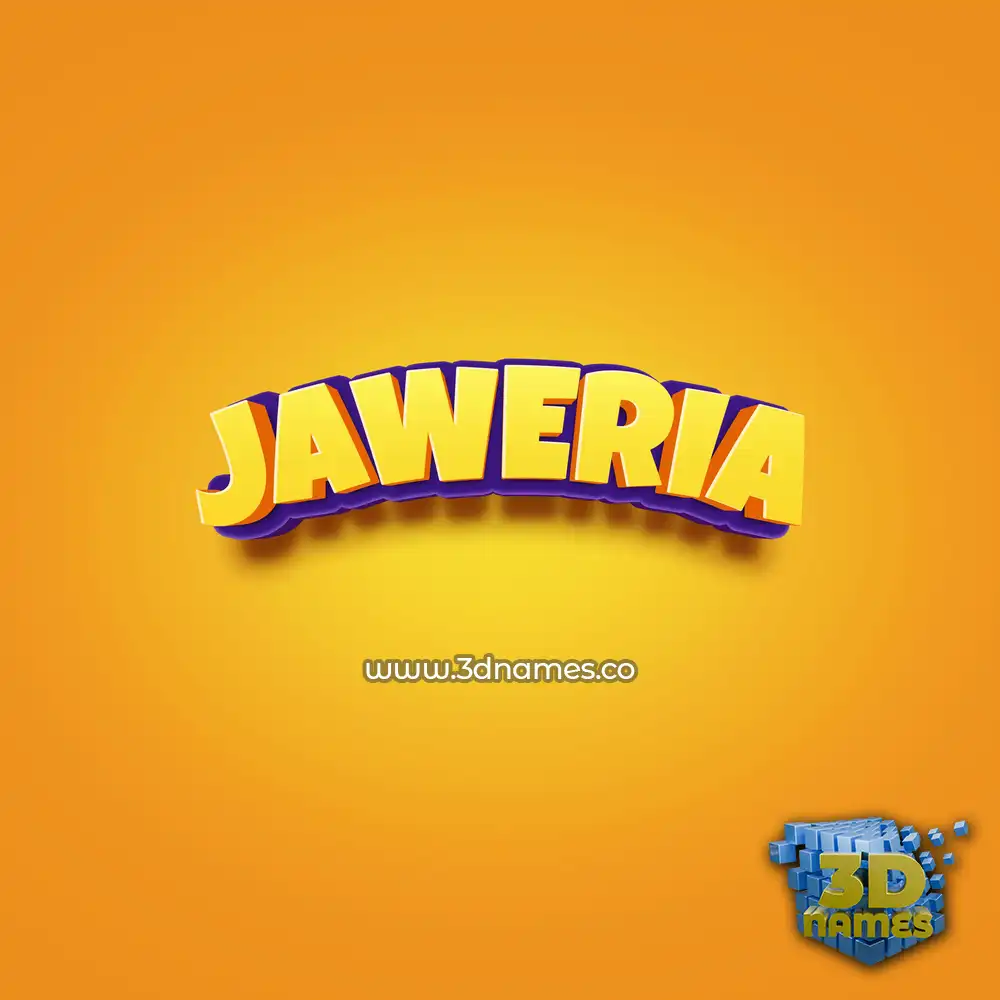 jaweria in Orange Toon style - 3D name wallpaper