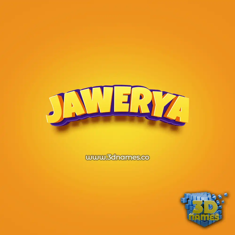 jawerya in Orange Toon style - 3D name wallpaper