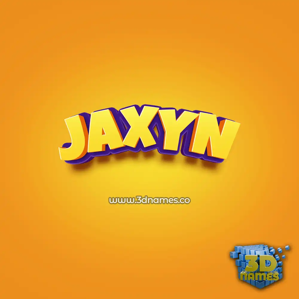 jaxyn in Orange Toon style - 3D name wallpaper