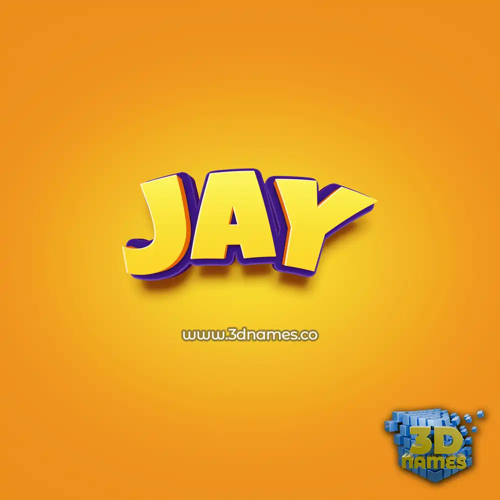jay in Orange Toon style - 3D name wallpaper
