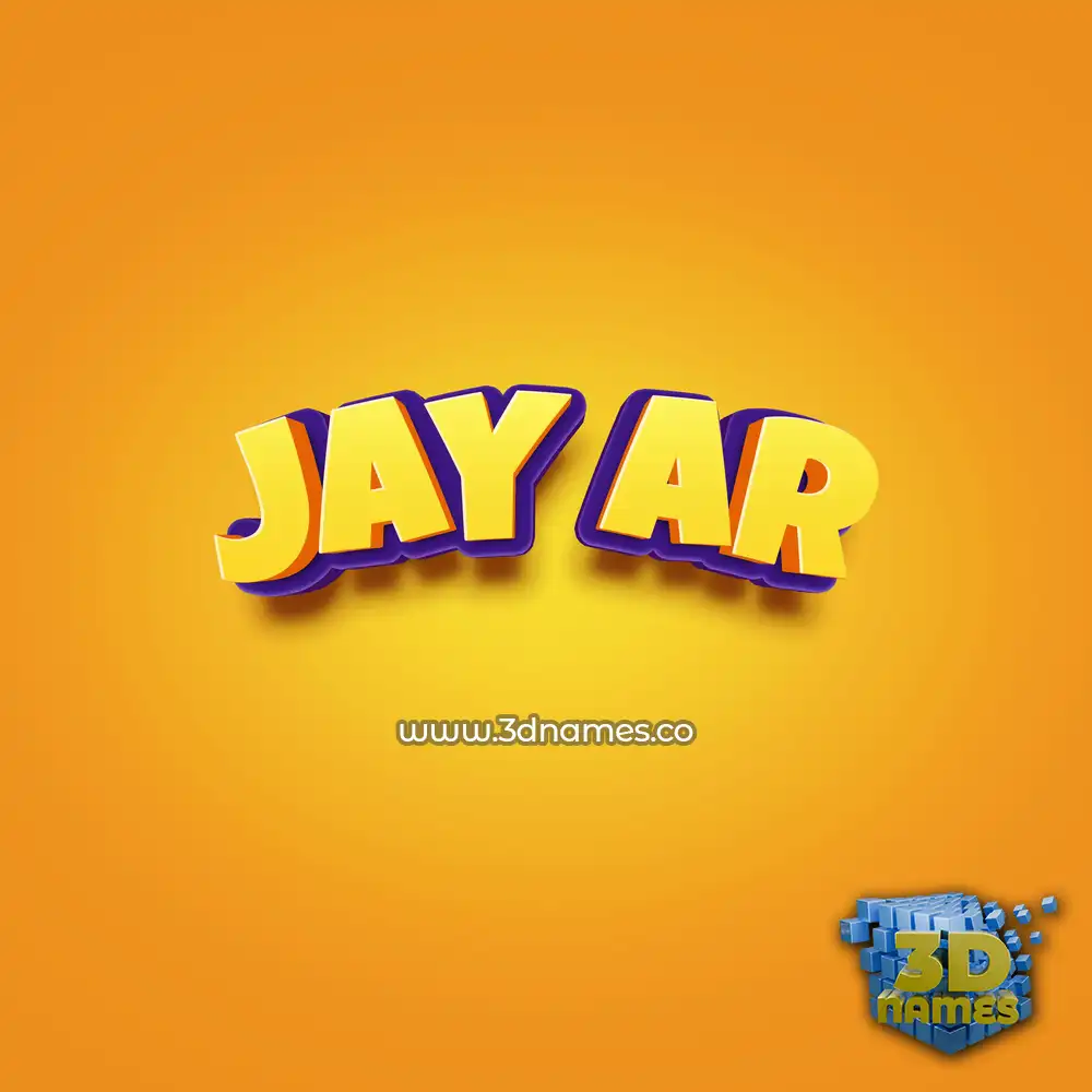 jay ar in Orange Toon style - 3D name wallpaper