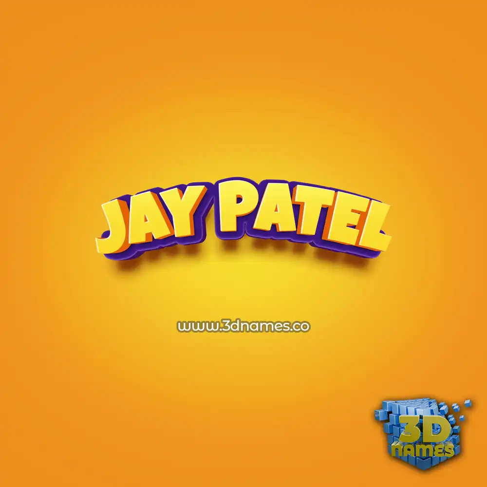 jay patel in Orange Toon style - 3D name wallpaper