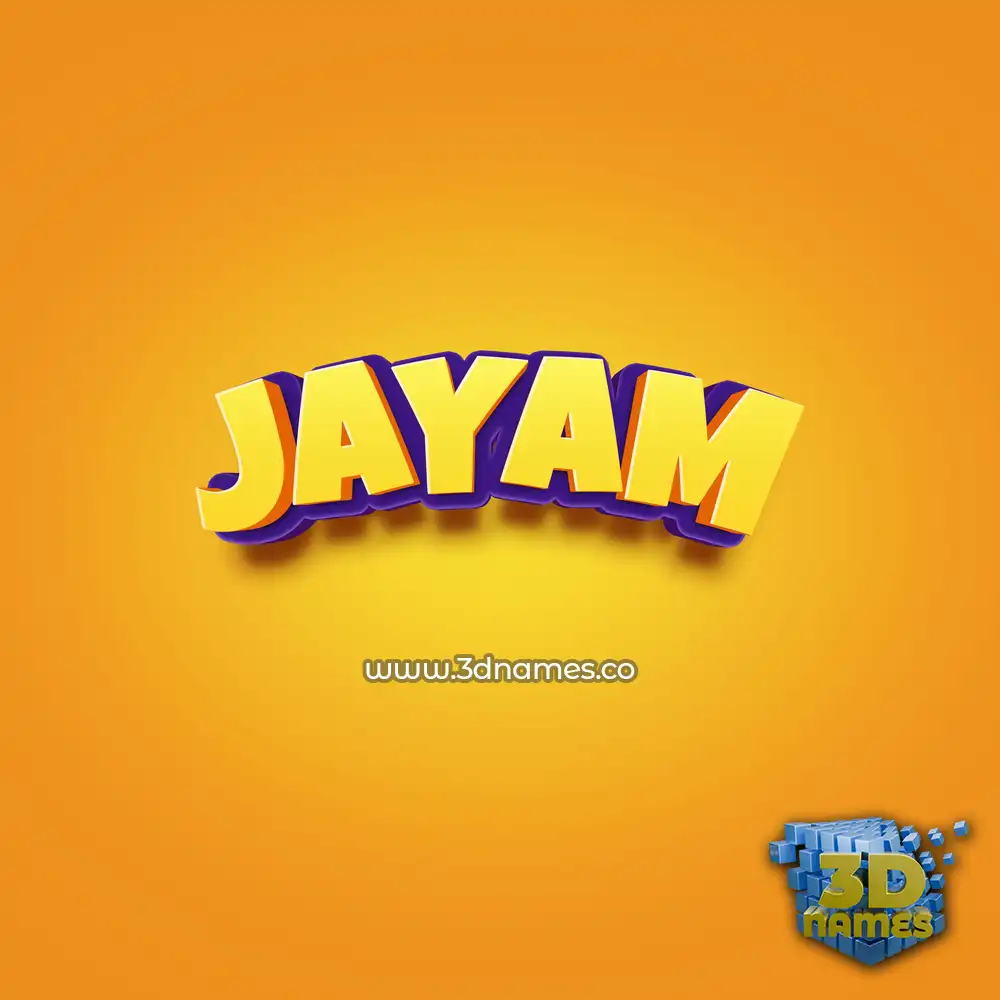 jayam in Orange Toon style - 3D name wallpaper