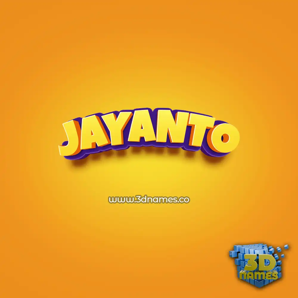 jayanto in Orange Toon style - 3D name wallpaper