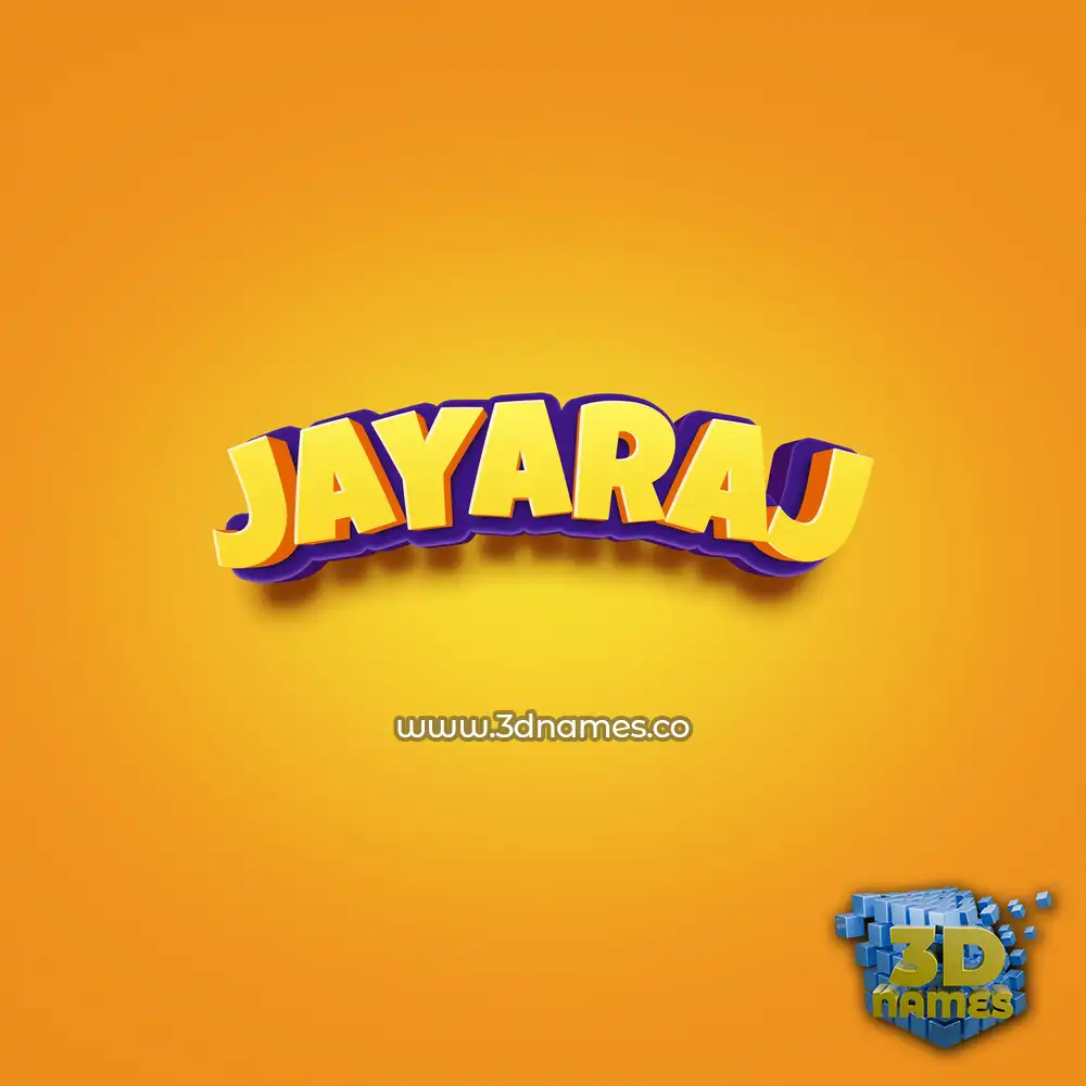 jayaraj in Orange Toon style - 3D name wallpaper