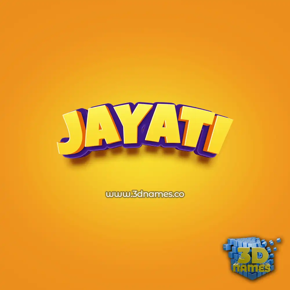 jayati in Orange Toon style - 3D name wallpaper