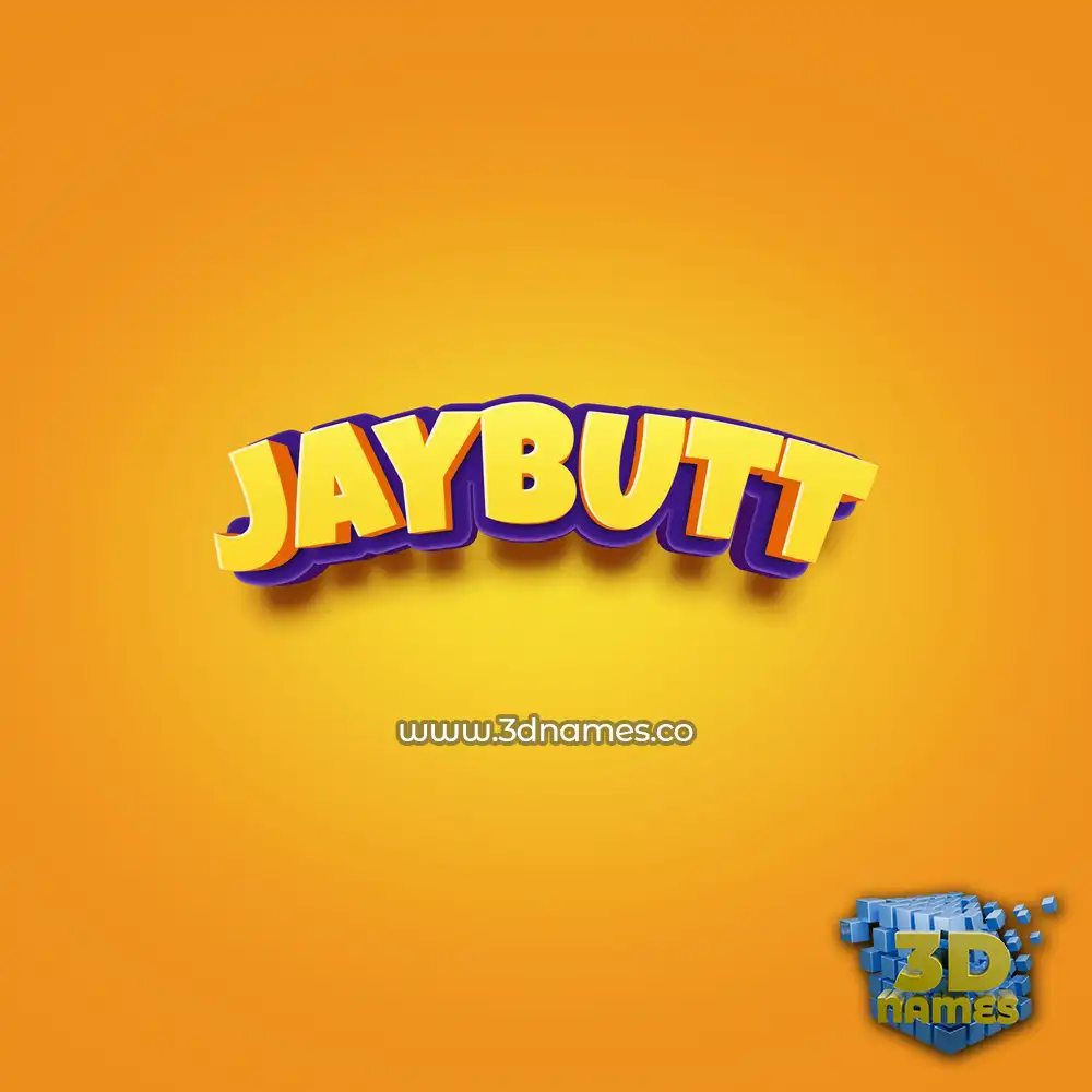 jaybutt in Orange Toon style - 3D name wallpaper