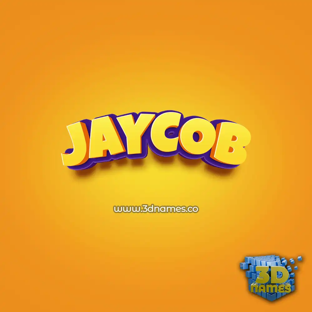 jaycob in Orange Toon style - 3D name wallpaper