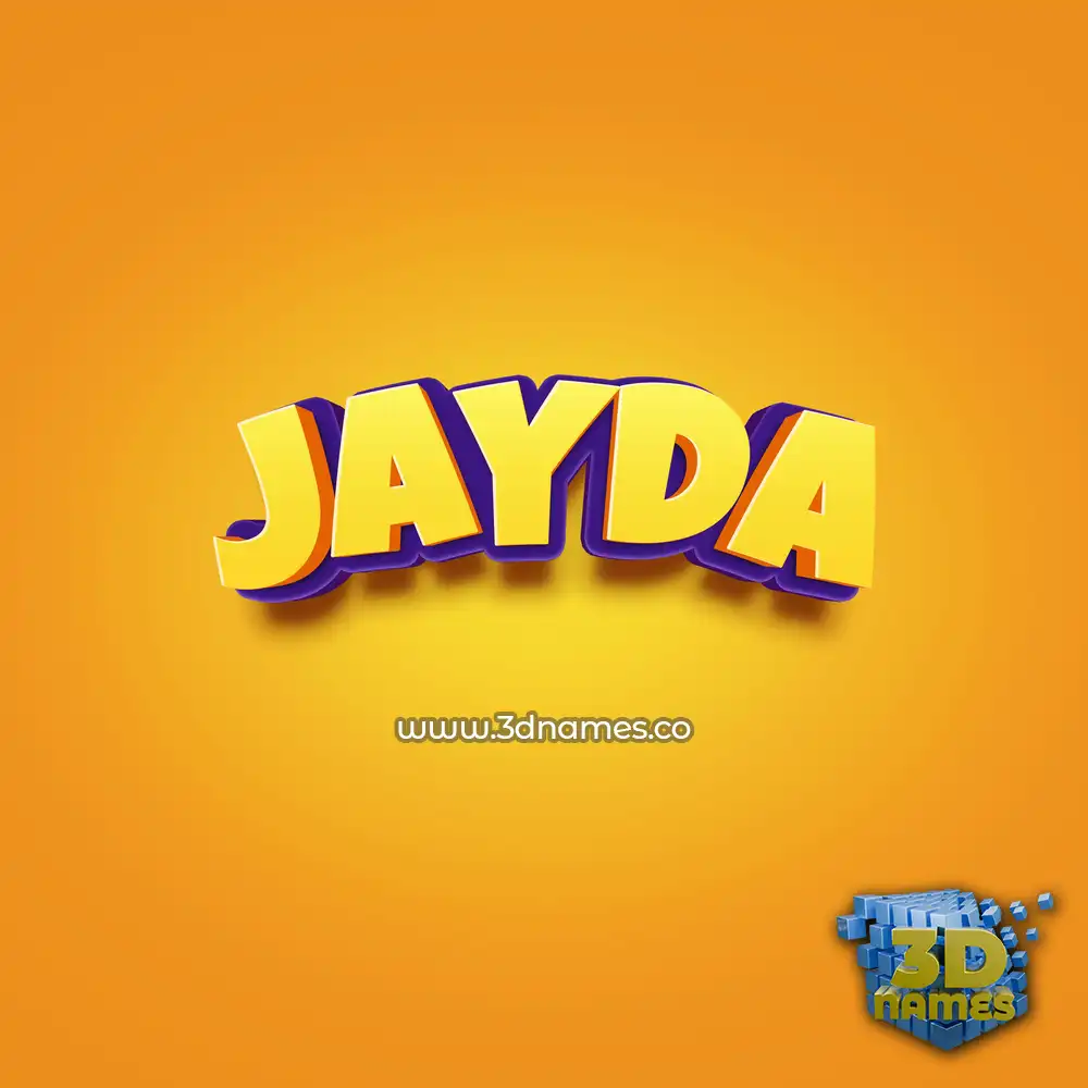 jayda in Orange Toon style - 3D name wallpaper