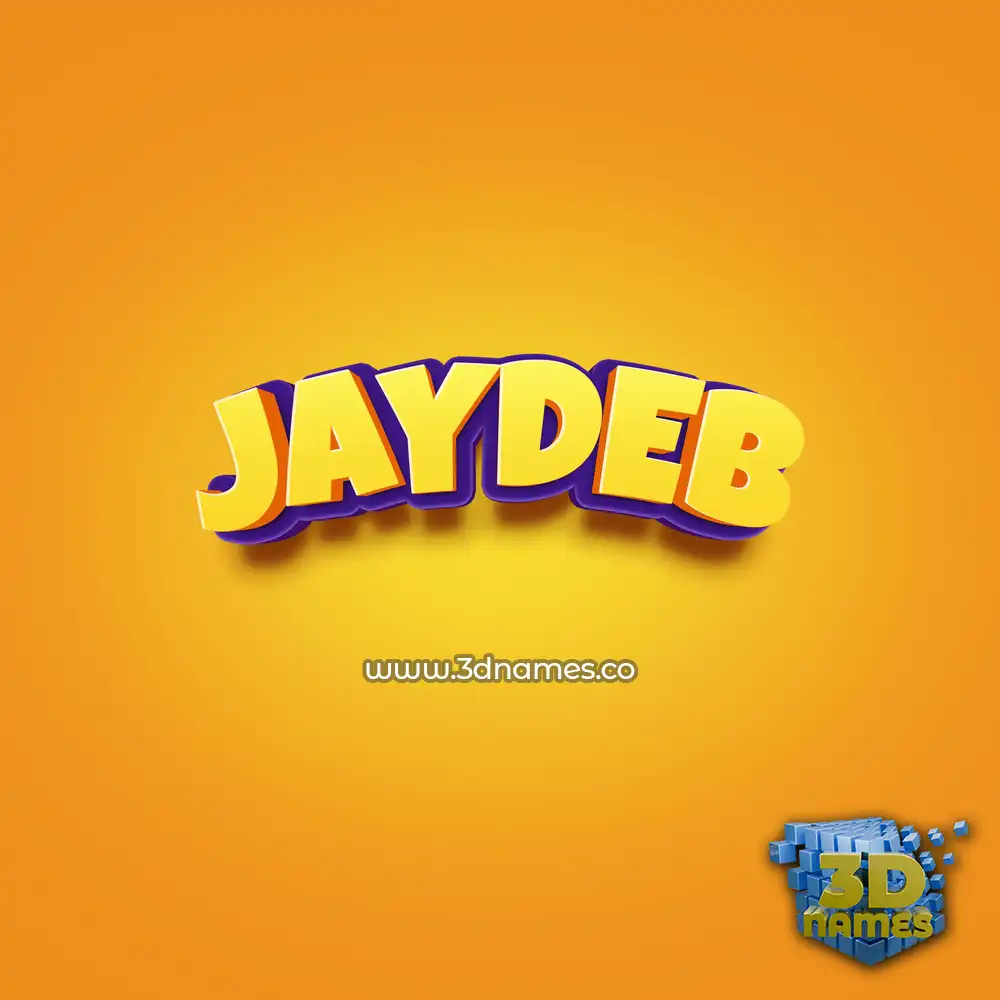 jaydeb in Orange Toon style - 3D name wallpaper