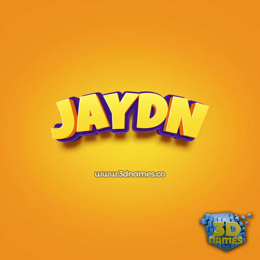 jaydn in Orange Toon style - 3D name wallpaper