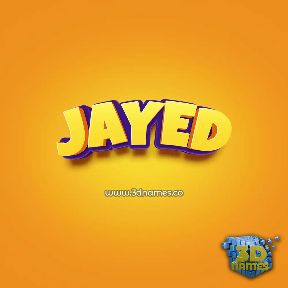 jayed in Orange Toon style - 3D name wallpaper