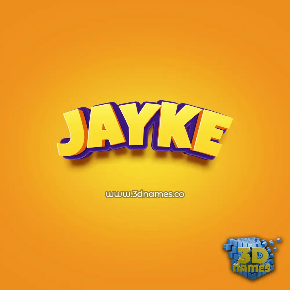 jayke in Orange Toon style - 3D name wallpaper
