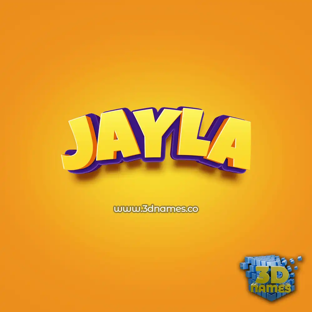 jayla in Orange Toon style - 3D name wallpaper