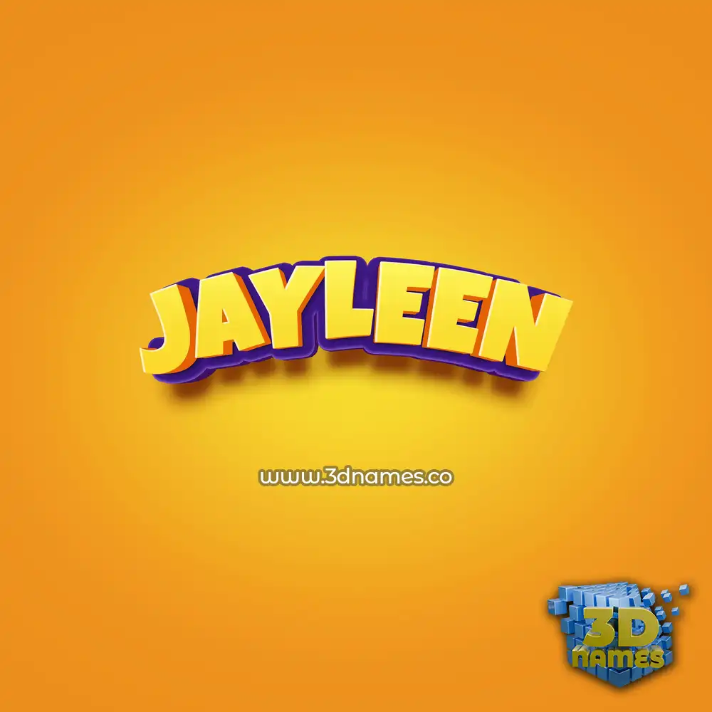jayleen in Orange Toon style - 3D name wallpaper