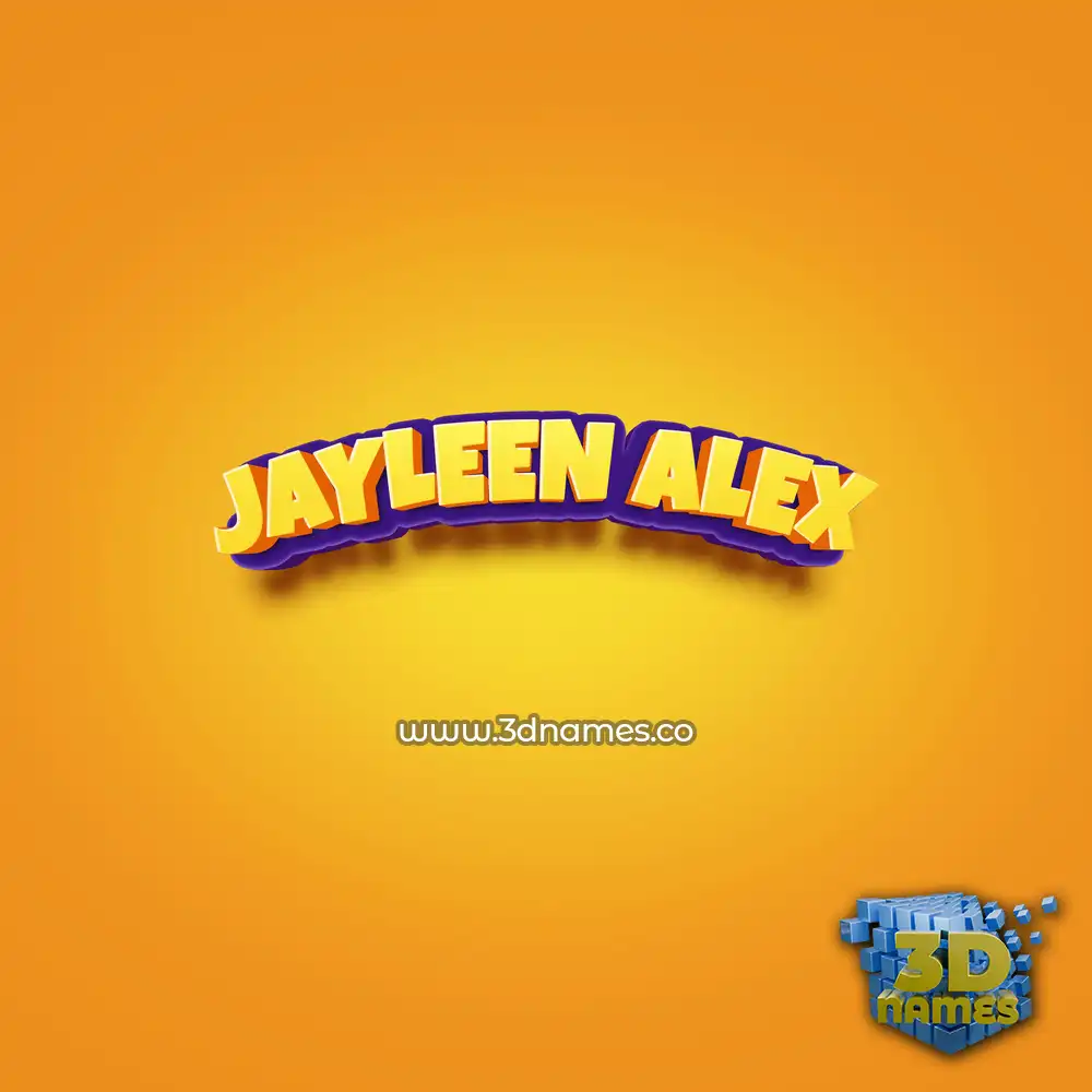 jayleen alex in Orange Toon style - 3D name wallpaper