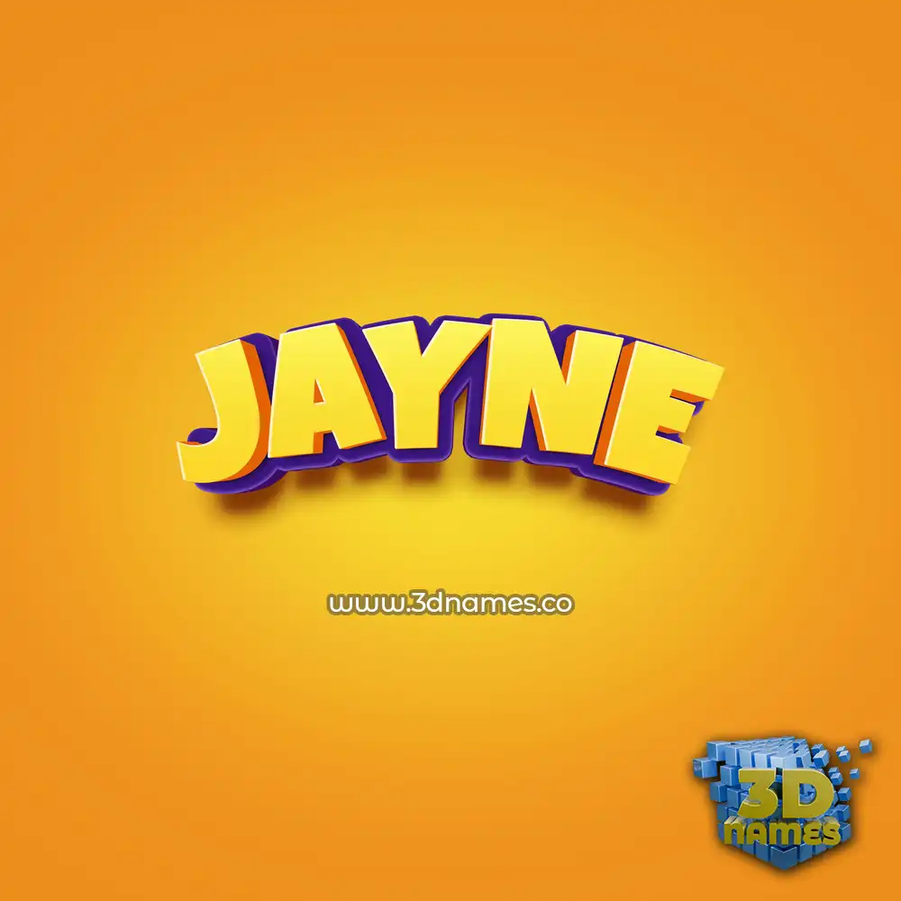 jayne in Orange Toon style - 3D name wallpaper